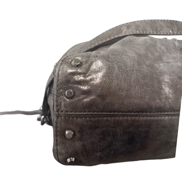 Michael Kors Aster Studded Snap Bag Metallic Gray - Picture 4 of 13